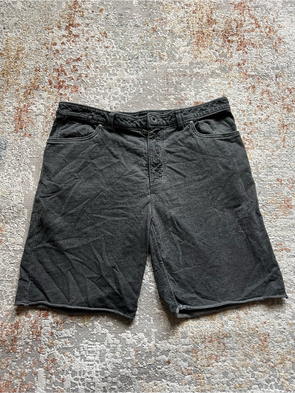 John Varvatos U.S.A. Men’s French Terry Shorts Charcoal Gray 100% Cotton
